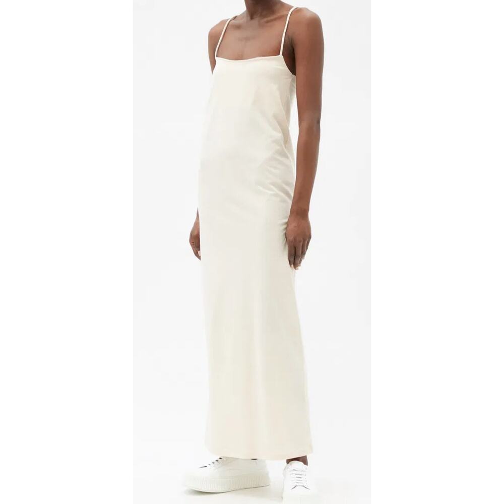 RAEY Square-Neck Cotton-Blend Jersey Maxi Slip Dress in Ivory. NWT. Size 8 US - Picture 2 of 10